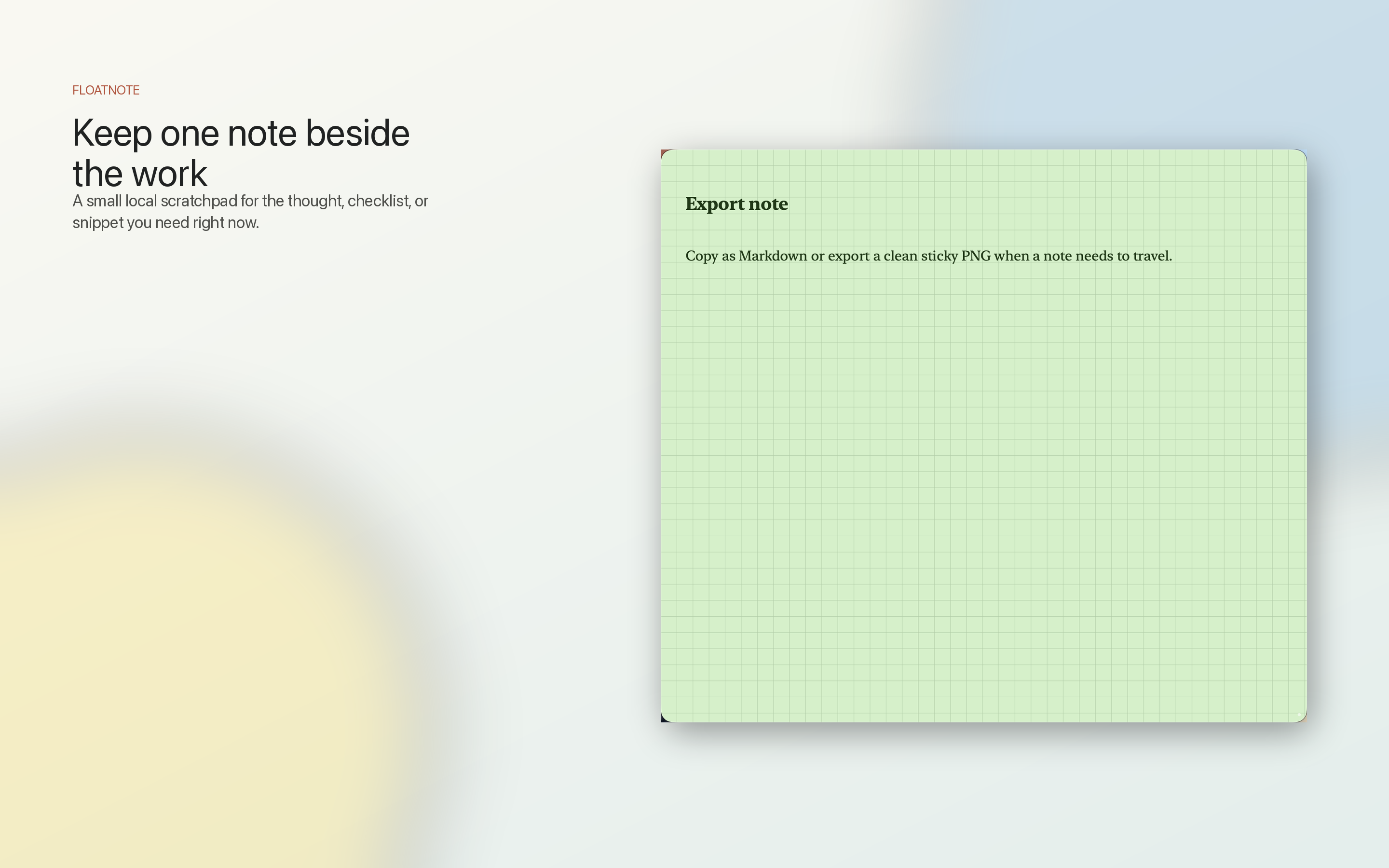 Floatnotes floating note window on macOS